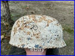 WW2 German M38 Steel Paratrooper helmet ET71 4751