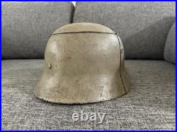 WW2 German M40 Bunker Grey Camouflage Helmet