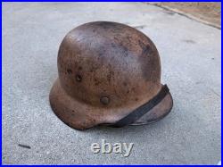 WW2 German M40 DAK Afrika Camouflage Helmet EF62