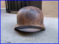 WW2 German M40 DAK Afrika Camouflage Helmet EF62