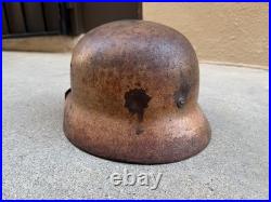 WW2 German M40 DAK Afrika Camouflage Helmet EF62