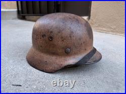 WW2 German M40 DAK Afrika Camouflage Helmet EF62
