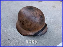WW2 German M40 DAK Afrika Camouflage Helmet EF62