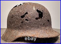 WW2 German M40 Helmet Relic Size 64 Battle Damaged Dug Estonia Original