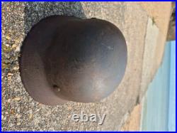 WW2 German M40 Helmet with liner, a lot of paint, Normandy trip WW2 German M40 Helmet with liner, a lot of paint, Normandy trip