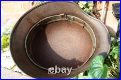 WW2 German M40 Helmet with liner, a lot of paint, Normandy trip WW2 German M40 Helmet with liner, a lot of paint, Normandy trip