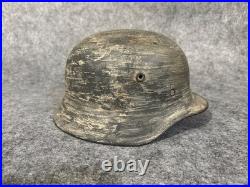 WW2 German M40 Snow Camo Helmet Q64