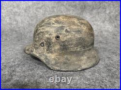 WW2 German M40 Snow Camo Helmet Q64