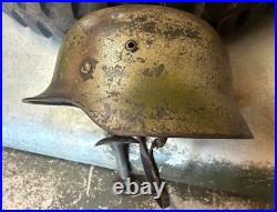 WW2 German M40 Steel Helmet (Stahlhelm) SE64 Genuine 3 Color'Normandy' Camo WW2 German M40 Steel Helmet (Stahlhelm) SE64 Genuine 3 Color'Normandy' Camo