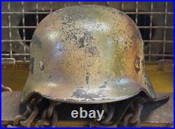 WW2 German M40 Steel Helmet (Stahlhelm) SE64 Genuine 3 Color'Normandy' Camo WW2 German M40 Steel Helmet (Stahlhelm) SE64 Genuine 3 Color'Normandy' Camo