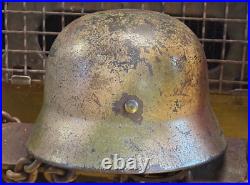 WW2 German M40 Steel Helmet (Stahlhelm) SE64 Genuine 3 Color'Normandy' Camo WW2 German M40 Steel Helmet (Stahlhelm) SE64 Genuine 3 Color'Normandy' Camo