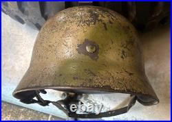 WW2 German M40 Steel Helmet (Stahlhelm) SE64 Genuine 3 Color'Normandy' Camo WW2 German M40 Steel Helmet (Stahlhelm) SE64 Genuine 3 Color'Normandy' Camo