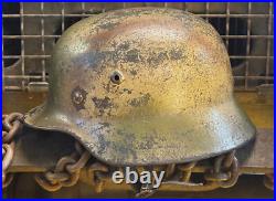 WW2 German M40 Steel Helmet (Stahlhelm) SE64 Genuine 3 Color'Normandy' Camo WW2 German M40 Steel Helmet (Stahlhelm) SE64 Genuine 3 Color'Normandy' Camo