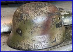 WW2 German M40 Steel Helmet (Stahlhelm) SE64 Genuine 3 Color'Normandy' Camo WW2 German M40 Steel Helmet (Stahlhelm) SE64 Genuine 3 Color'Normandy' Camo