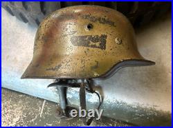 WW2 German M40 Steel Helmet (Stahlhelm) SE64 Genuine 3 Color'Normandy' Camo WW2 German M40 Steel Helmet (Stahlhelm) SE64 Genuine 3 Color'Normandy' Camo