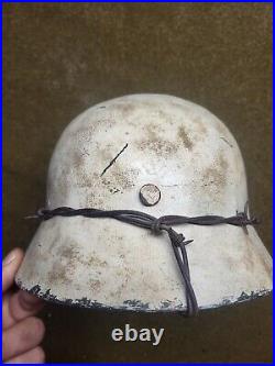 WW2 German M40 helmet, winter camo