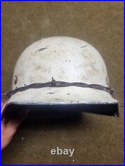 WW2 German M40 helmet, winter camo