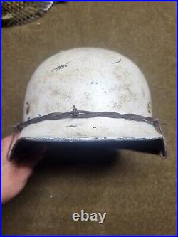 WW2 German M40 helmet, winter camo