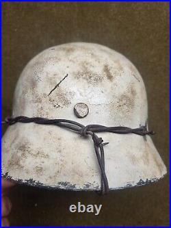 WW2 German M40 helmet, winter camo