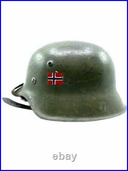 WW2 German M42 Combat Helmet Norwegian Issue Published Ludwig Baer