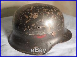 WW2 German M42 Helmet -POLISH UPRISING 1944- Original German Stamp & ET66