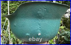 WW2 German M42 Helmet Shell, Size 68 Rebuilt/Plugged Holes, Repainted Wehrmacht