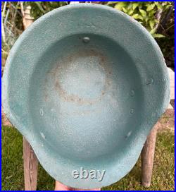 WW2 German M42 Helmet Shell, Size 68 Rebuilt/Plugged Holes, Repainted Wehrmacht
