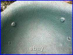 WW2 German M42 Helmet Shell, Size 68 Rebuilt/Plugged Holes, Repainted Wehrmacht