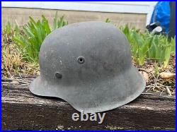 WW2 German M42 No Decal Helmet Original NAMED