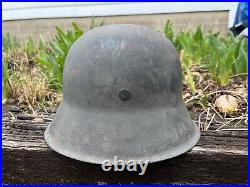 WW2 German M42 No Decal Helmet Original NAMED