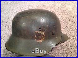 WW2 German M42 double decal police combat helmet