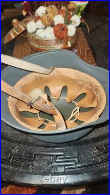 WW2 German Made M42 Helmet Finland Reused. Panzer Gray