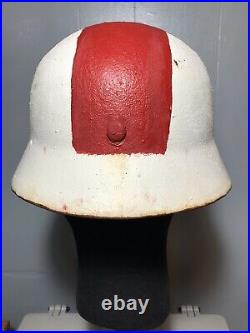 WW2 German Medic Helmet Rare Original M-35 Wartime Conversion From SS Or Police