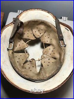 WW2 German Medic Helmet Rare Original M-35 Wartime Conversion From SS Or Police