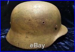 WW2 German Normandy Cam German M40 Helmet 100% Genuine