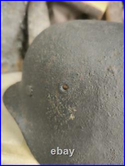 WW2 German Original M40 helmet size 64 original paint Free Shipping WW2 German Original M40 helmet size 64 original paint Free Shipping