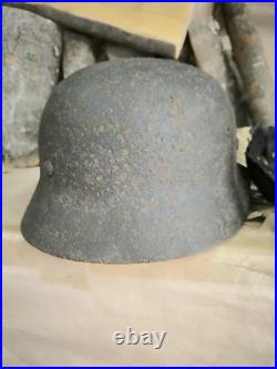 WW2 German Original M40 helmet size 64 original paint Free Shipping WW2 German Original M40 helmet size 64 original paint Free Shipping