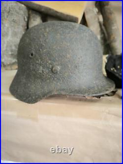 WW2 German Original M40 helmet size 64 original paint Free Shipping WW2 German Original M40 helmet size 64 original paint Free Shipping