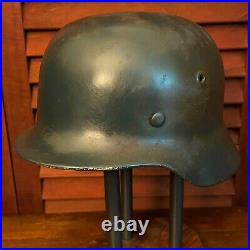 WW2 German Quist, Esslingen M40 Q62 German Luftwaffe Helmet Early Side Stamp