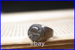 WW2 German Steel Helmet Ring, Authentic WWII Military Relic, Rare Collectible