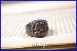 WW2 German Steel Helmet Ring, Authentic WWII Military Relic, Rare Collectible