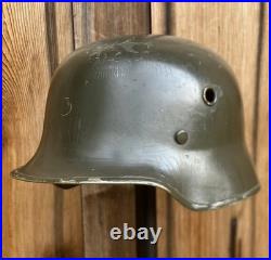 WW2 German Vulkanfiber helmet Used By Chilean Army 1940s Stahlhelm Military Rare
