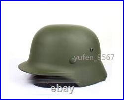 WW2 German WWII Soldier M35 Helmet Steel Material Stahlhelm Black Green Color