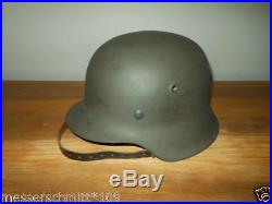WW2 German Wehrmacht Heer M42 NAMED Combat Helmet 100% ORIGINAL NICE