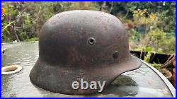 WW2 German Wehrmacht M40 combat helmet. Original and complete, as found