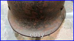 WW2 German Wehrmacht M40 combat helmet. Original and complete, as found