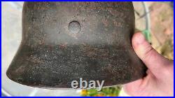 WW2 German Wehrmacht M40 combat helmet. Original and complete, as found