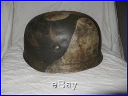 WW2 German helmet paratrooper in rare camouflage. Complete set. Original