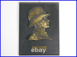 WW2 German helmet wall plaque shooting prize from a Panzer regt. 1938