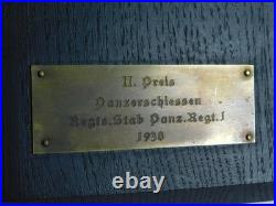 WW2 German helmet wall plaque shooting prize from a Panzer regt. 1938